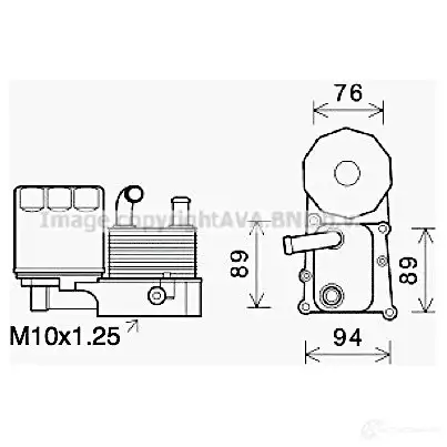 Масляный радиатор двигателя PRASCO HHX J6 1437648111 fd3686h