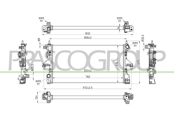 Радиатор охлаждения двигателя PRASCO CI954R001 1440739104 FSX H5