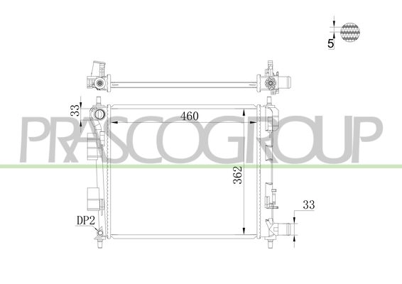 Радиатор охлаждения двигателя PRASCO 1440739201 5 S0FGRK HN004R001