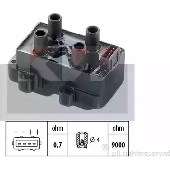 Катушка зажигания KW 3301194 EPS 1.970.365 FACET 9.6265 470 365 изображение 0