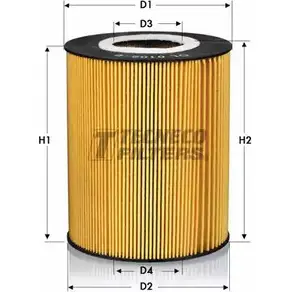 Масляный фильтр TECNECO FILTERS OL0102-E 4XLG2EU 3307201 VW 0E1J изображение 0