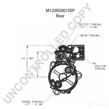 Стартер PRESTOLITE ELECTRIC m125r2001sep M12 5601 BKF5GLQ 2816461 изображение 3