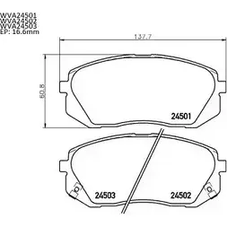 Тормозные колодки, дисковые, комплект AUTOMOTOR FRANCE 3335101 24 501 ABP0040 24502