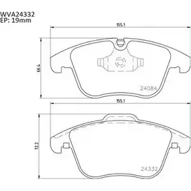 Тормозные колодки, дисковые, комплект AUTOMOTOR FRANCE 241 23 ABP5424 BW8IPA 3335195 изображение 0