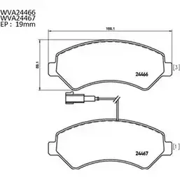Тормозные колодки, дисковые, комплект AUTOMOTOR FRANCE 2446 6 24467 3335196 ABP5464 изображение 0