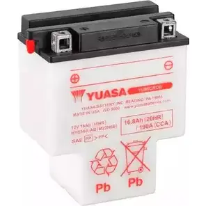 Аккумулятор 16.8 ач прямая 190 а 12 в yumicron 151x91x180 YUASA C6 5A8Z 5050694006562 HYB16AAB 3348965