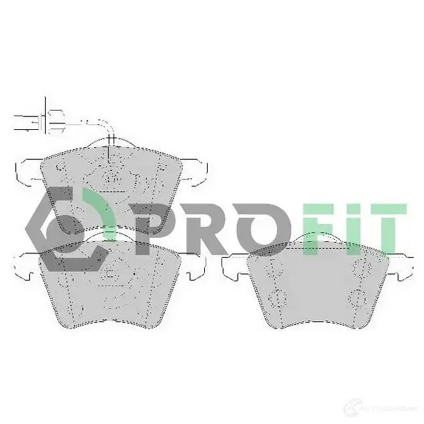 Тормозные колодки дисковые, комплект PROFIT 5000-1654 3846657 J 3RY7