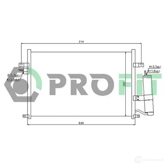 Радиатор кондиционера PROFIT 9 4ELAX PR 1704C1 3847358