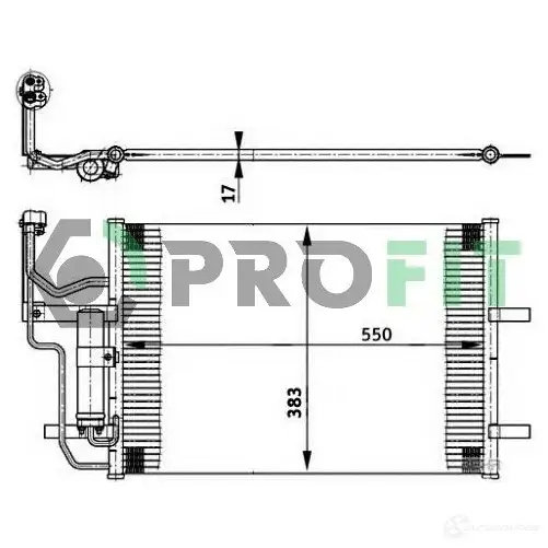 Радиатор кондиционера PROFIT PR 1501C1 3847346 XZJ9 K изображение 0