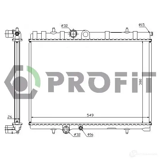 Радиатор охлаждения двигателя PROFIT ECG BD 3847310 pr0521a1 изображение 0
