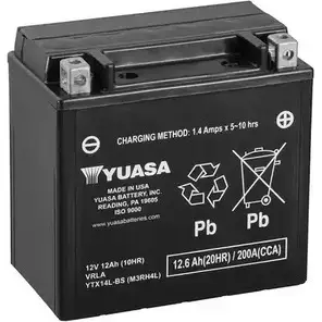 Аккумулятор 12.6 ач обратная 200 а 12 в maintenance free 150x87x145 YUASA 0048493374413 3349113 YTX14LBS WA6PG4 7