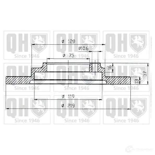 Тормозной диск QUINTON HAZELL BDC47 48P bdc4748 83JAD0 646883 изображение 0