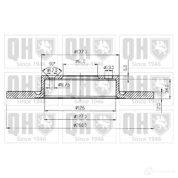 Тормозной диск QUINTON HAZELL BDC356 5P bdc3565 8ISDH 646338 - Изображение 1