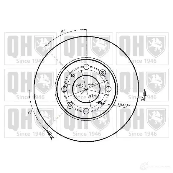 Тормозной диск QUINTON HAZELL B DC3801P 646508 CRBG598 bdc3801 - Изображение 1