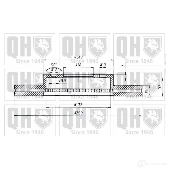 Тормозной диск QUINTON HAZELL bdc4338 L74O5ZX BDC433 8P 646642 - Изображение 1