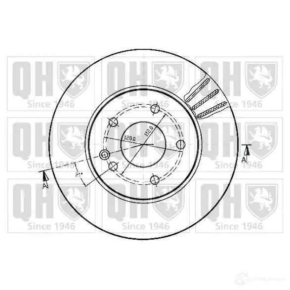 Тормозной диск QUINTON HAZELL bdc3839 FTJAXT BD C3839P 646543 - Изображение 1