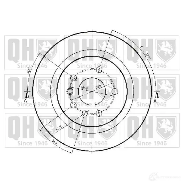 Тормозной диск QUINTON HAZELL BDC4581 P bdc4581 646761 RLLNY5 - Изображение 1