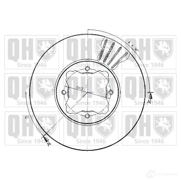 Тормозной диск QUINTON HAZELL BD C4597P bdc4597 TFE45G 646776 изображение 0