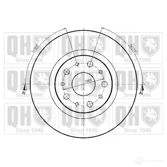 Тормозной диск QUINTON HAZELL BDC450 2P 646718 34Q0R bdc4502 - Изображение 1