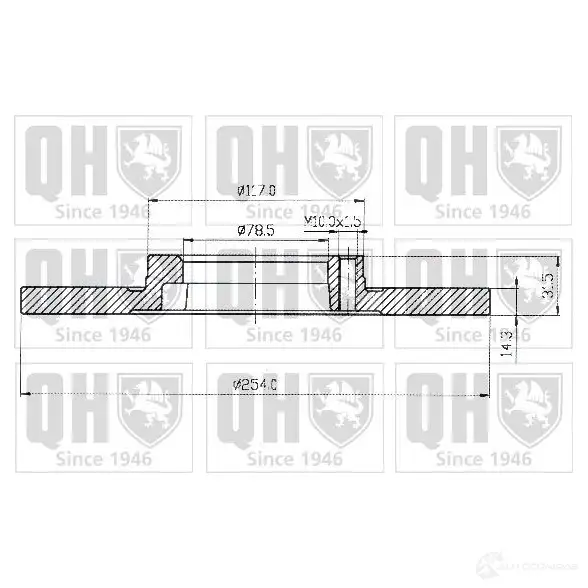 Тормозной диск QUINTON HAZELL bdc3519 646308 Z63RTS BDC3 519P изображение 0