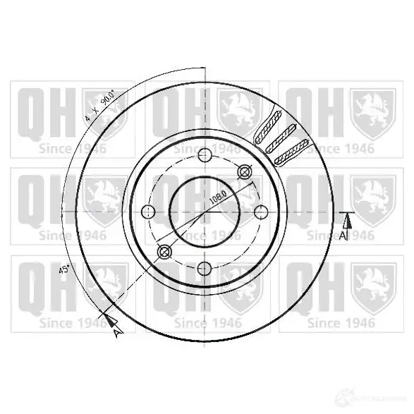 Тормозной диск QUINTON HAZELL BDC3 468P 646279 bdc3468 UPBJ45R изображение 0