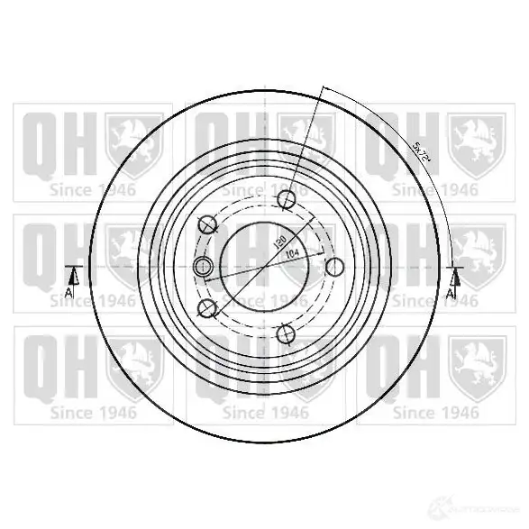 Тормозной диск QUINTON HAZELL bdc4677 075C90N BDC 4677P 646834 - Изображение 1