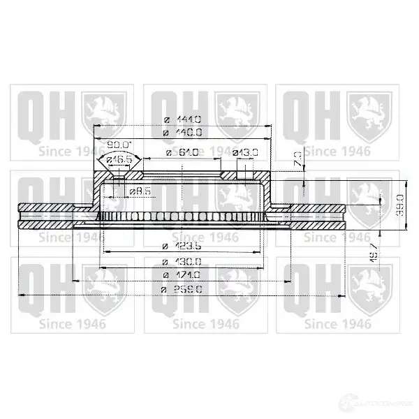 Тормозной диск QUINTON HAZELL TNJWKN bdc3452 646265 BDC34 52P - Изображение 1