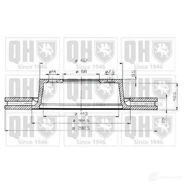 Тормозной диск QUINTON HAZELL SE7OE2F 646341 BDC3570 P bdc3570 - Изображение 1