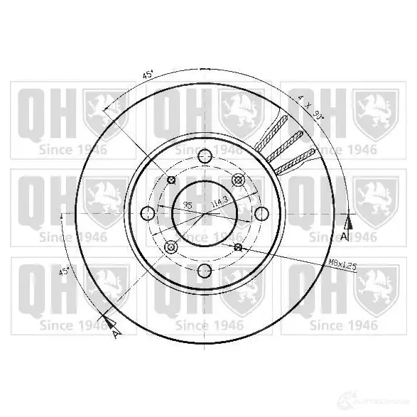 Тормозной диск QUINTON HAZELL bdc4373 BDC4 373P SWZ761N 646668 - Изображение 1