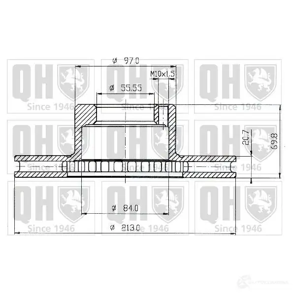 Тормозной диск QUINTON HAZELL 646291 PDVIY BDC348 9P bdc3489 - Изображение 1
