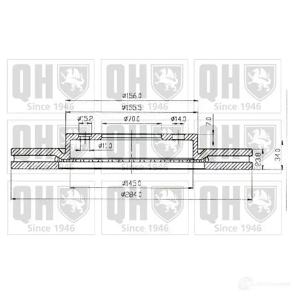 Тормозной диск QUINTON HAZELL bdc4397 646687 BDC 4397P 3QFKT - Изображение 1