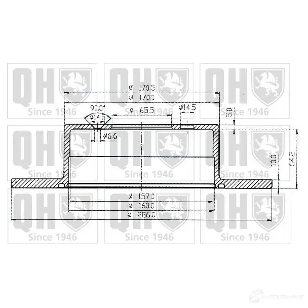 Тормозной диск QUINTON HAZELL 646837 J50IR bdc4680 B DC4680P - Изображение 1