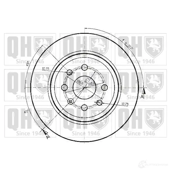 Тормозной диск QUINTON HAZELL BDC4596 P bdc4596 646775 MYBL746 изображение 0