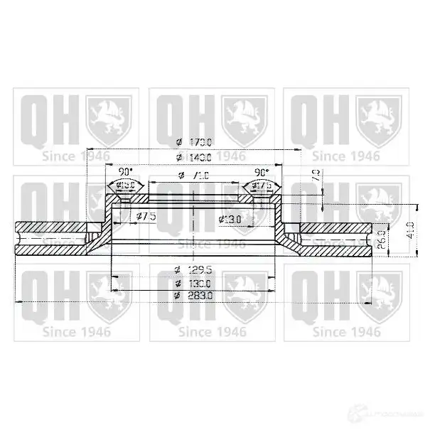 Тормозной диск QUINTON HAZELL bdc4507 YEYIY 646721 BDC450 7P - Изображение 1