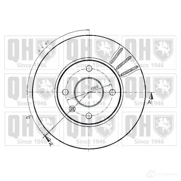 Тормозной диск QUINTON HAZELL bdc3608 U23DA 646375 BDC3 608P - Изображение 1