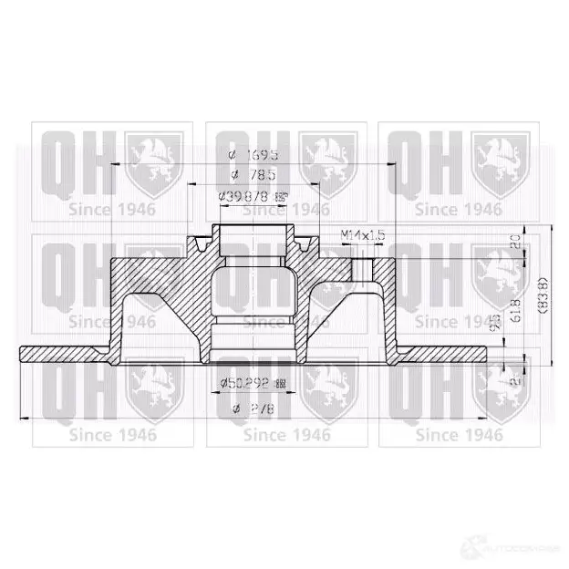 Тормозной диск QUINTON HAZELL 646094 bdc1029 BDC102 9P 8VVOV4M - Изображение 1