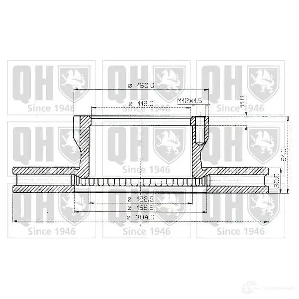 Тормозной диск QUINTON HAZELL 646536 G97D6D7 BDC383 2P bdc3832 - Изображение 1