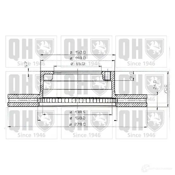 Тормозной диск QUINTON HAZELL X0RH7 BDC34 50P 646263 bdc3450 изображение 0