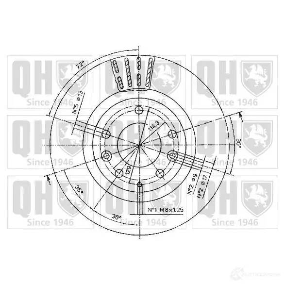 Тормозной диск QUINTON HAZELL BDC50 54P YC7T5CJ 647050 bdc5054 изображение 1