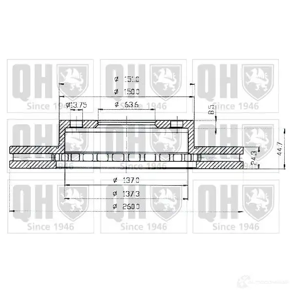 Тормозной диск QUINTON HAZELL D2NH8Q 646306 BDC351 7P bdc3517 - Изображение 1