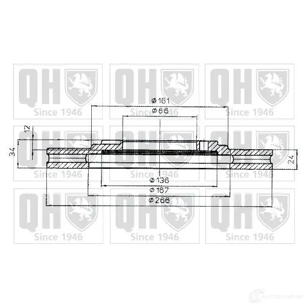 Тормозной диск QUINTON HAZELL bdc3918 646565 GM7I6R BDC39 18P - Изображение 1