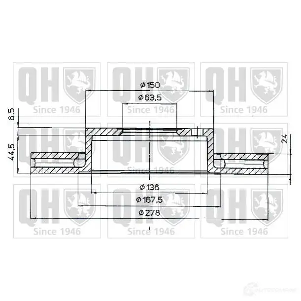 Тормозной диск QUINTON HAZELL Q168J4R 646663 BDC43 68P bdc4368 - Изображение 1