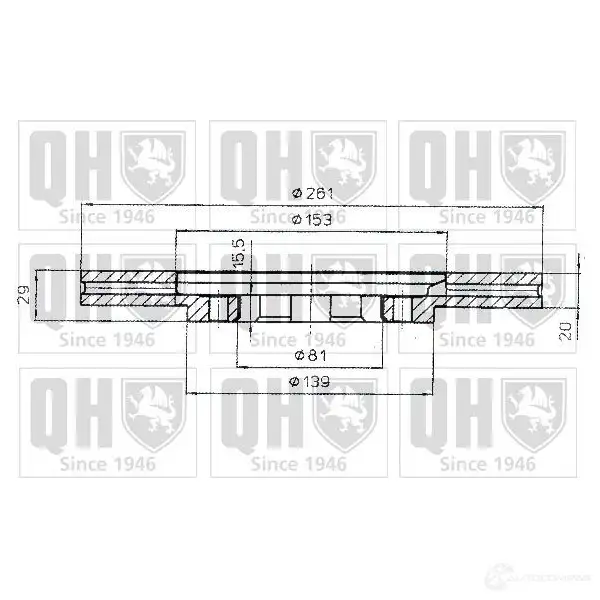 Тормозной диск QUINTON HAZELL bdc4836 BDC48 36P 646949 2R287 - Изображение 1