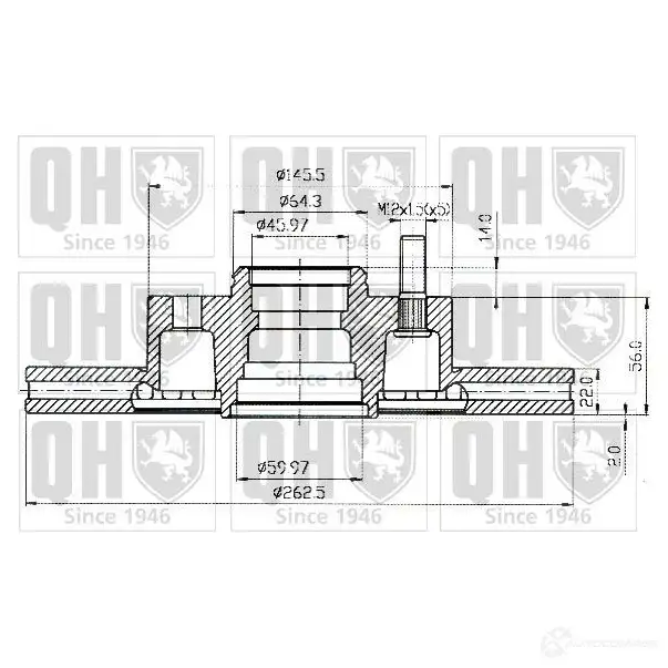 Тормозной диск QUINTON HAZELL bdc3458 BDC3458 P 646270 YSMHZB7 - Изображение 1
