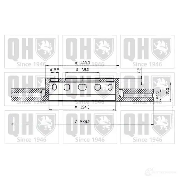 Тормозной диск QUINTON HAZELL 5016593256613 646529 bdc3825 Z9 ZX5 - Изображение 1