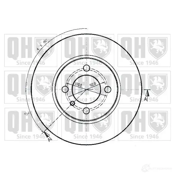 Тормозной диск QUINTON HAZELL 646275 L74XY6 bdc3464 BDC3 464P - Изображение 1