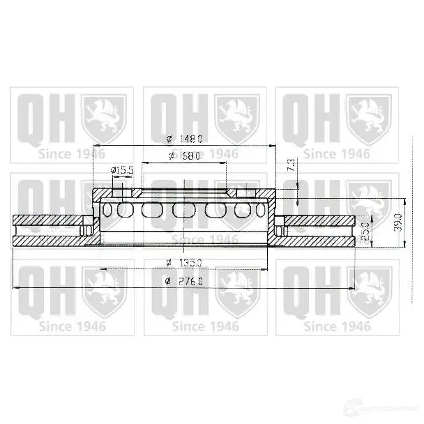 Тормозной диск QUINTON HAZELL BDC 3635P WIOVWZ 646386 bdc3635 - Изображение 1