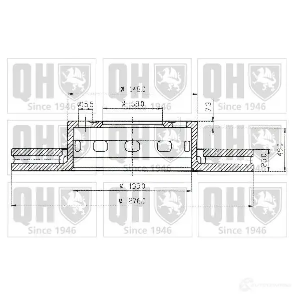 Тормозной диск QUINTON HAZELL W9TSIXY bdc3908 646555 BDC3908 P - Изображение 1