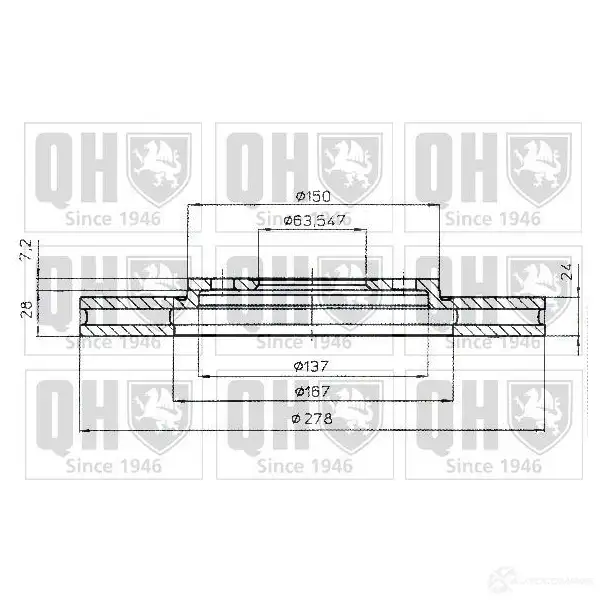 Тормозной диск QUINTON HAZELL BDC432 9P bdc4329 3CG9I8 646637 - Изображение 1