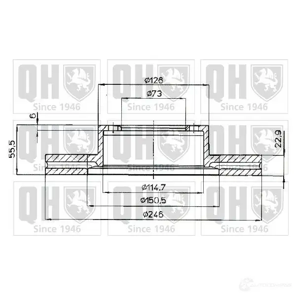 Тормозной диск QUINTON HAZELL MDBZ9L 646421 bdc3687 BDC3 687P - Изображение 1
